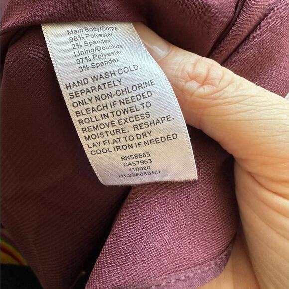 Chelsea28 Burgundy Maroon Flutter Sleeve Ruffle V-Neck Wrap Dress S - Picture 12 of 16